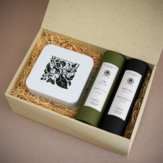 KOTOSHINAギフト/有機玄米茶＆有機ほうじ茶